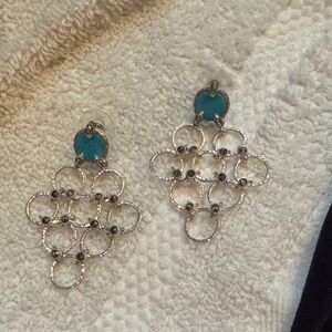 Elegant Silver and Blue Earrings